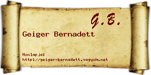 Geiger Bernadett névjegykártya